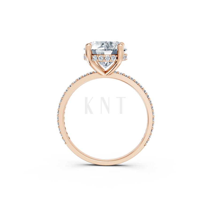 Nhẫn đính hôn đá US R319 màu vàng hồng Rose Gold thiết kế đối xứng, phong cách, ấn tượng