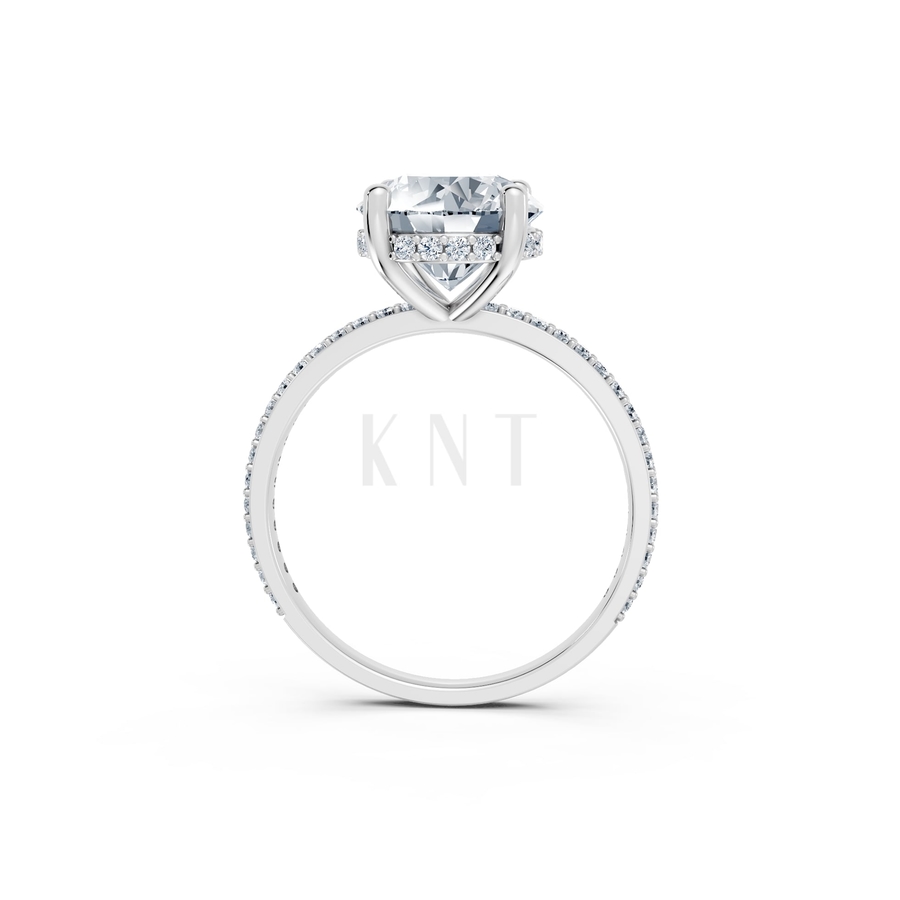 Nhẫn đính hôn đá US R319 màu vàng trắng White Gold kiểu dáng cá tính, hiện đại