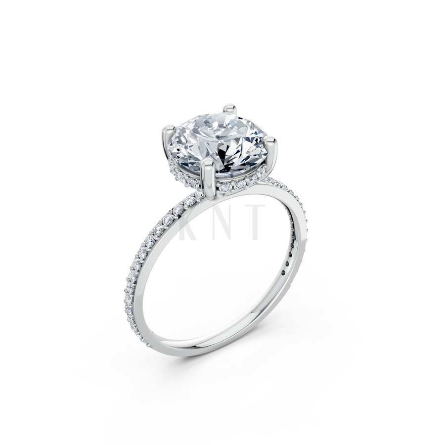 Nhẫn đính hôn đá US R319 màu vàng trắng White Gold kiểu dáng hiện đại, nổi bật