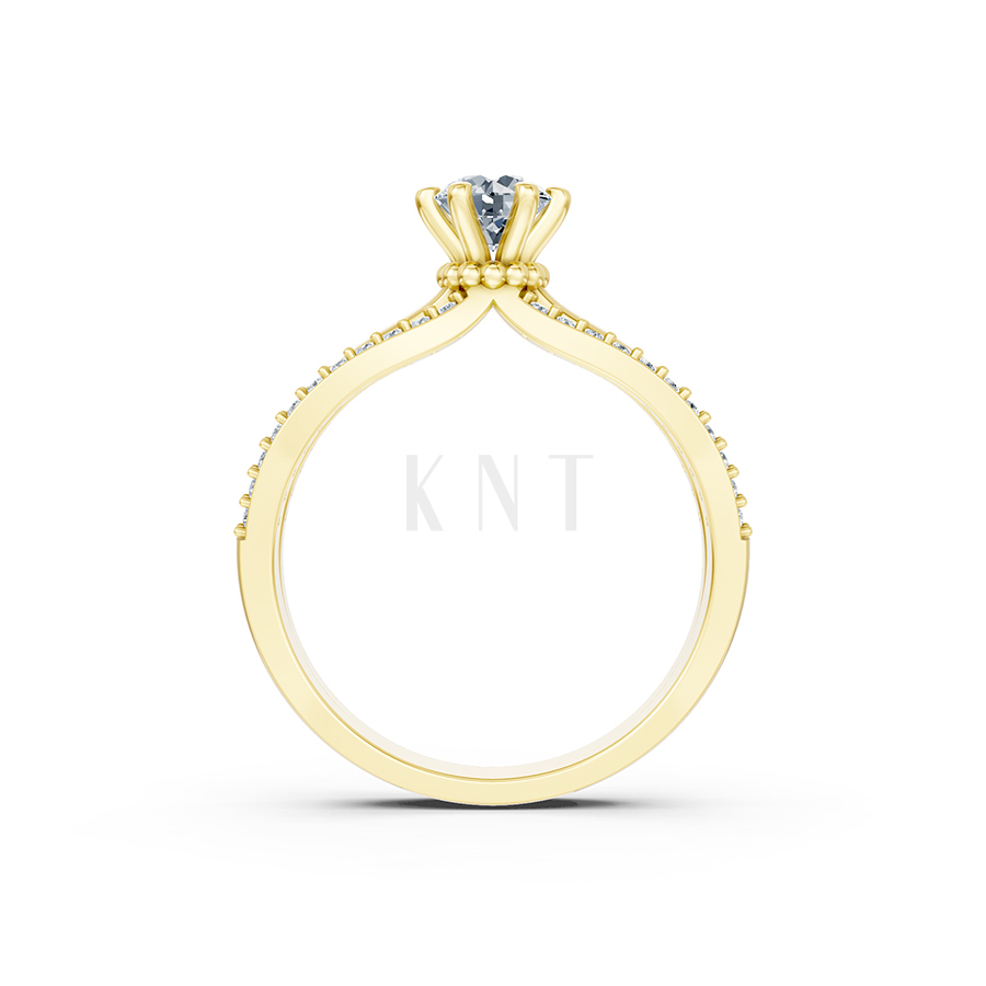 Nhẫn đính hôn R324 màu Vàng Gold thiết kế tinh xảo, độc đáo