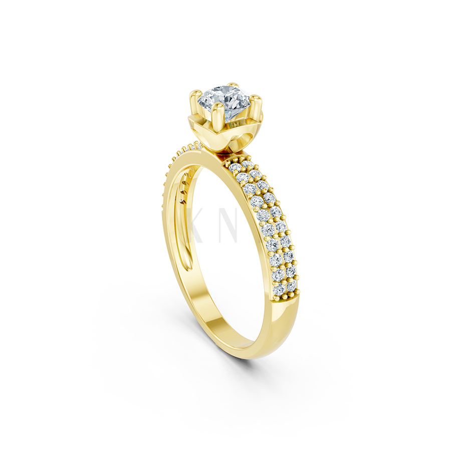 Nhẫn đính hôn R325 màu Vàng Gold vàng 10K/14K/18K/607 cao cấp, thanh lịch