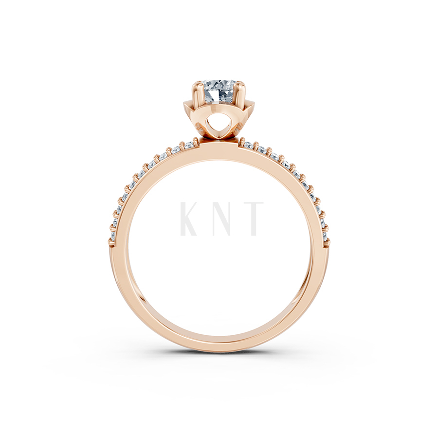 Nhẫn đính hôn R325 màu vàng hồng Rose Gold phong cách trẻ trung, nổi bật