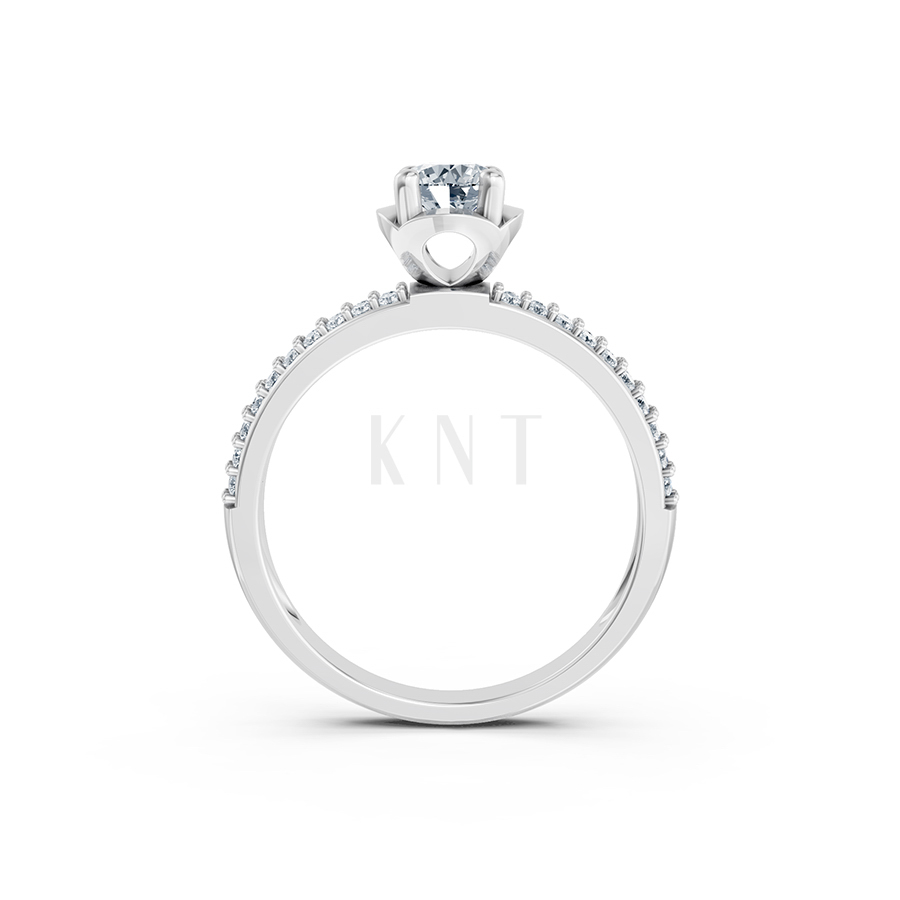 Nhẫn đính hôn R325 màu vàng trắng White Gold vàng sáng, đường nét sắc sảo, tinh tế