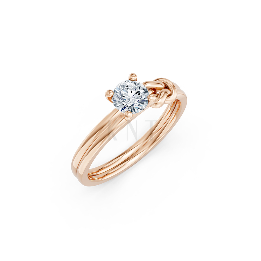 Nhẫn đính hôn đá cao cấp R326 – Aaliyah màu vàng hồng Rose Gold họa tiết ấn tượng, cá tính