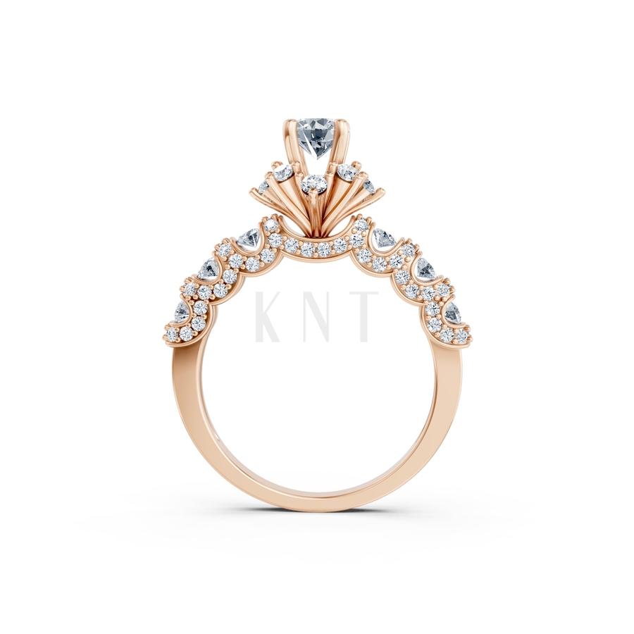 NHẪN ĐÍNH HÔN R328 màu vàng hồng Rose Gold phong cách trẻ trung, nổi bật