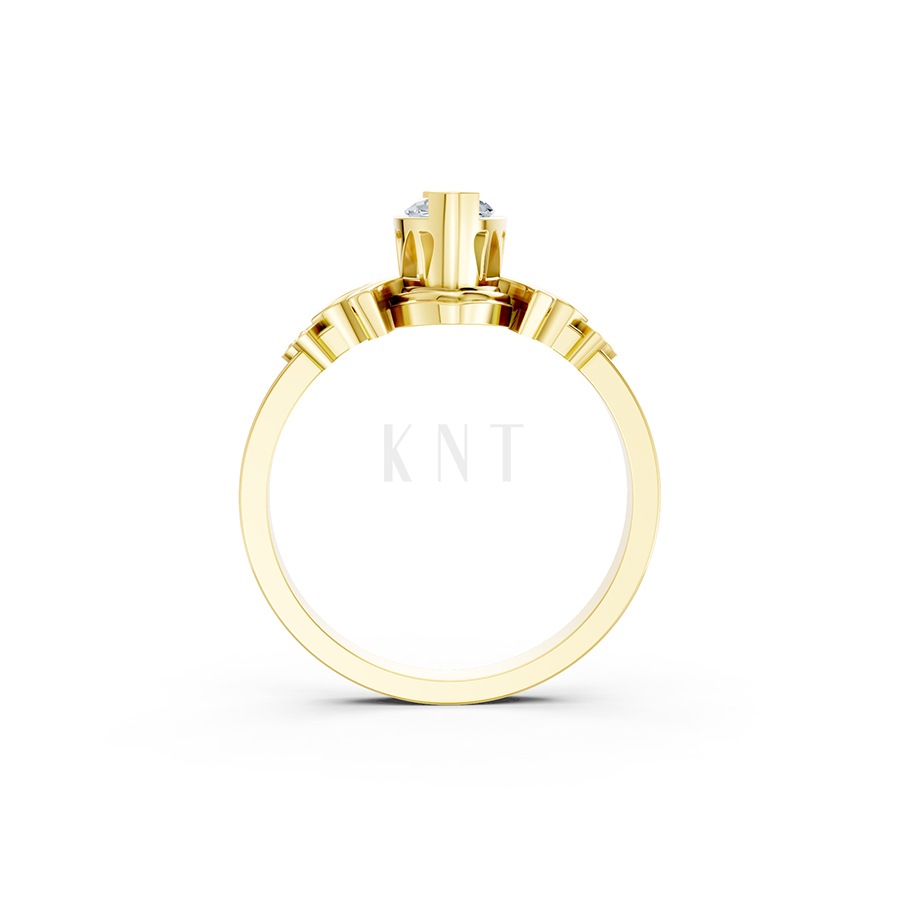 Nhẫn đính hôn Autumn R330 màu Vàng Gold mặt nhẫn chạm khắc tinh xảo, độc đáo