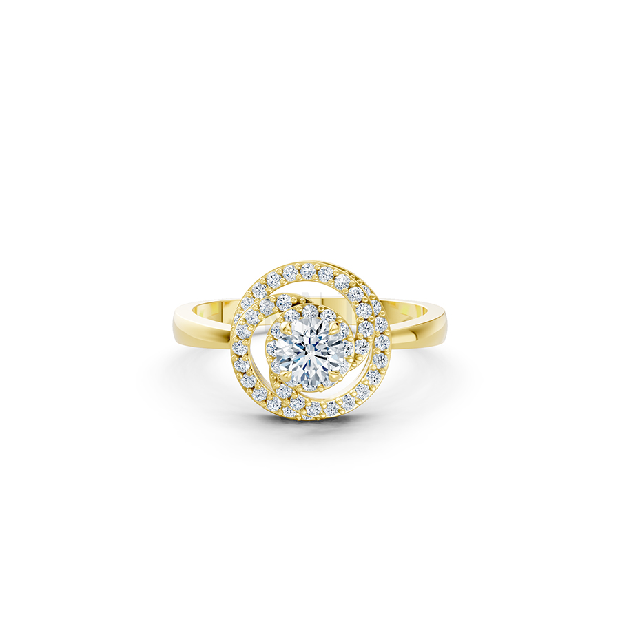 Nhẫn đính hôn đá cao cấp R333 màu Vàng Gold vàng 10K/14K/18K/607 cao cấp, thanh lịch