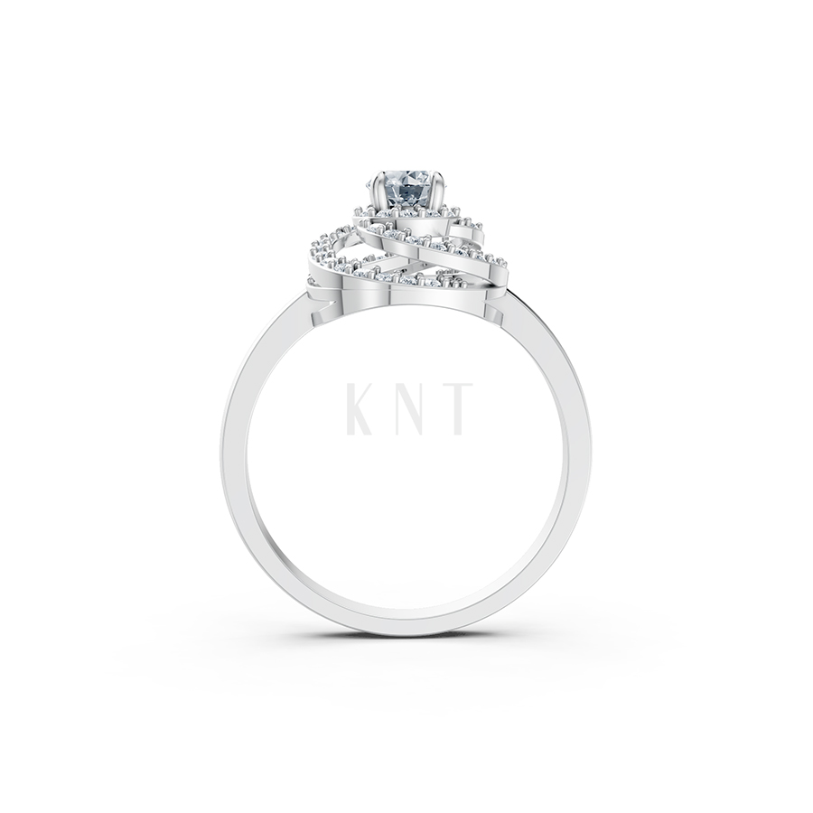 Nhẫn đính hôn đá cao cấp R333 màu vàng trắng White Gold vàng sáng bóng, thiết kế trẻ trung