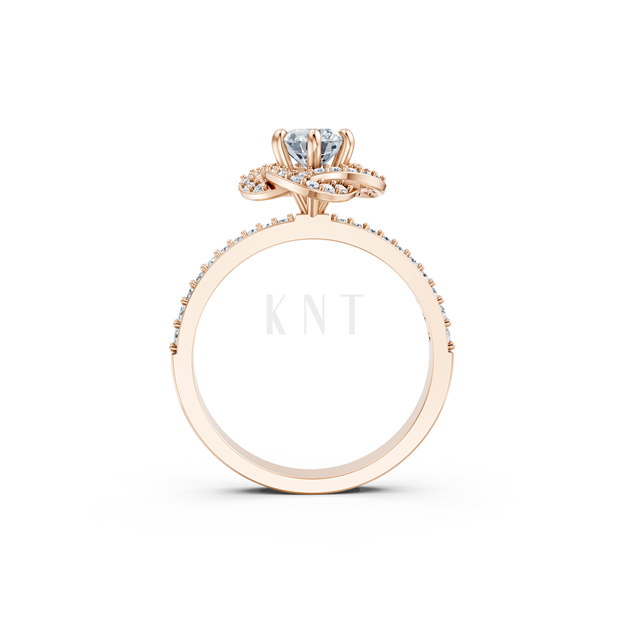 Nhẫn đính hôn đá US R335 – ALYSON màu vàng hồng Rose Gold cặp đôi, phong cách trẻ trung, nổi bật