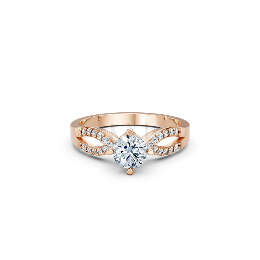 Nhẫn đính hôn đá US R336 – ALORA màu vàng hồng Rose Gold phong cách trẻ trung, nổi bật