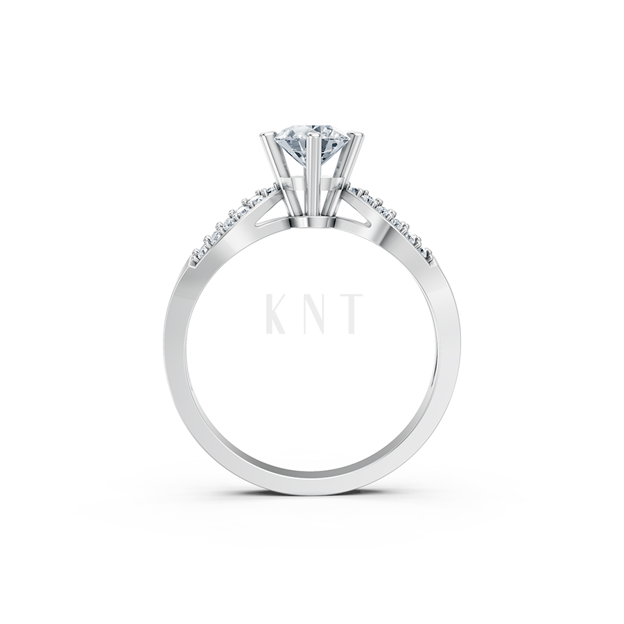 Nhẫn đính hôn đá US R336 – ALORA màu vàng trắng White Gold vàng sáng, đường nét sắc sảo, tinh tế