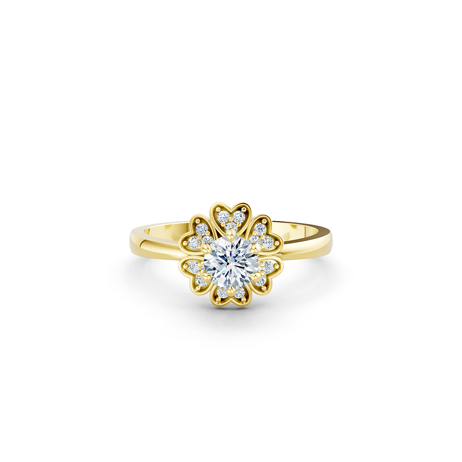 Nhẫn đính hôn R339 màu Vàng Gold vàng 10K/14K/18K/607 cao cấp, thanh lịch