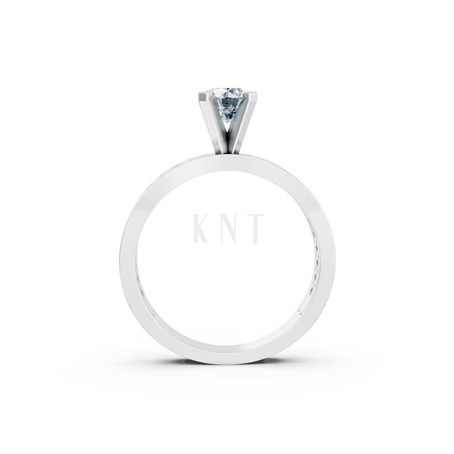 Nhẫn đính hôn đá US R348 – ALMA màu vàng trắng White Gold vàng sáng, đường nét sắc sảo, tinh tế