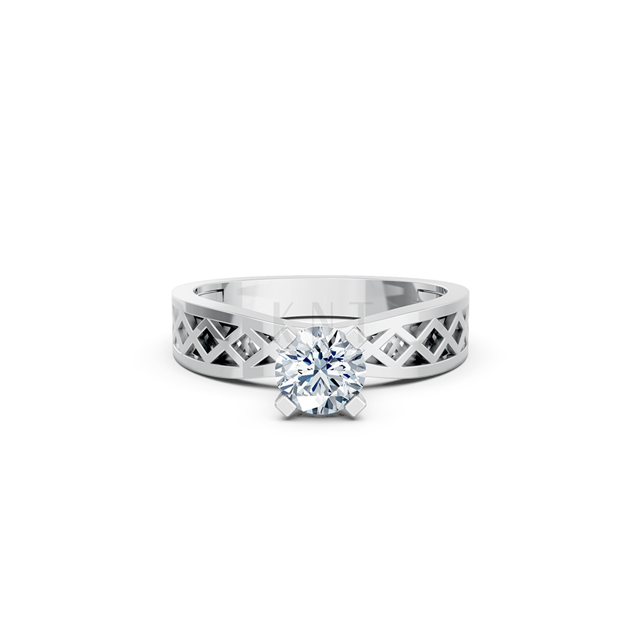 Nhẫn đính hôn đá US R348 – ALMA màu vàng trắng White Gold kiểu dáng cá tính, hiện đại