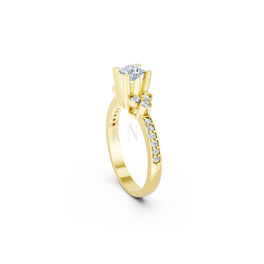 Nhẫn đính hôn đá US R352 – ALINA màu Vàng Gold thiết kế phá cách, sang trọng