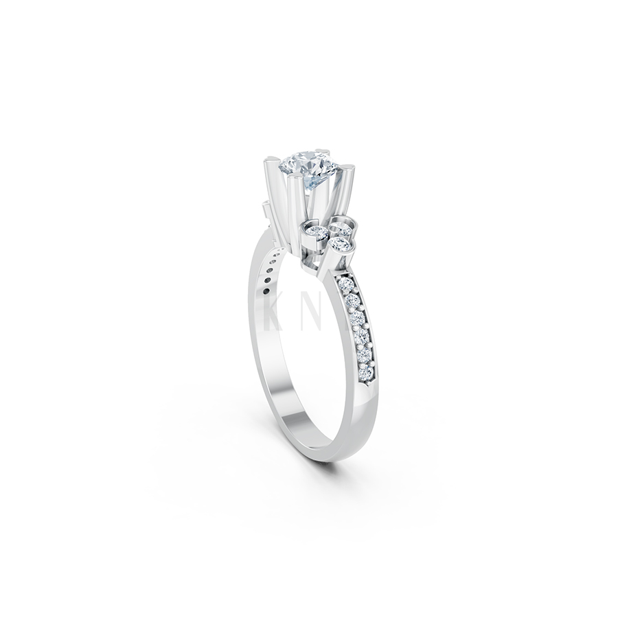 Nhẫn đính hôn đá US R352 – ALINA màu vàng trắng White Gold kiểu dáng cá tính, hiện đại