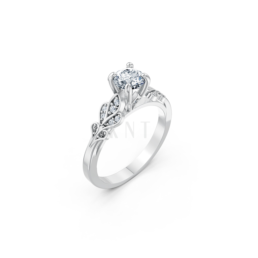 Nhẫn đính hôn đá US R355 – ALICE màu vàng trắng White Gold kiểu dáng hiện đại, nổi bật