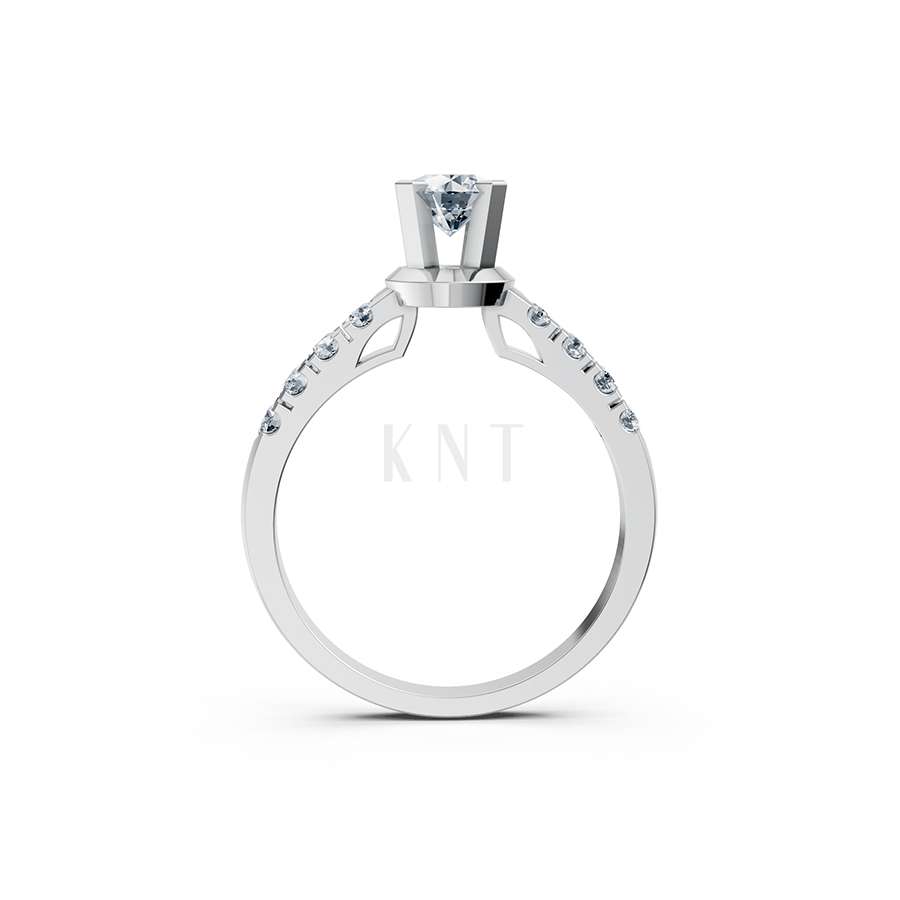 Nhẫn đính hôn R356 – ALEXANDRA màu vàng trắng White Gold kiểu dáng cá tính, hiện đại