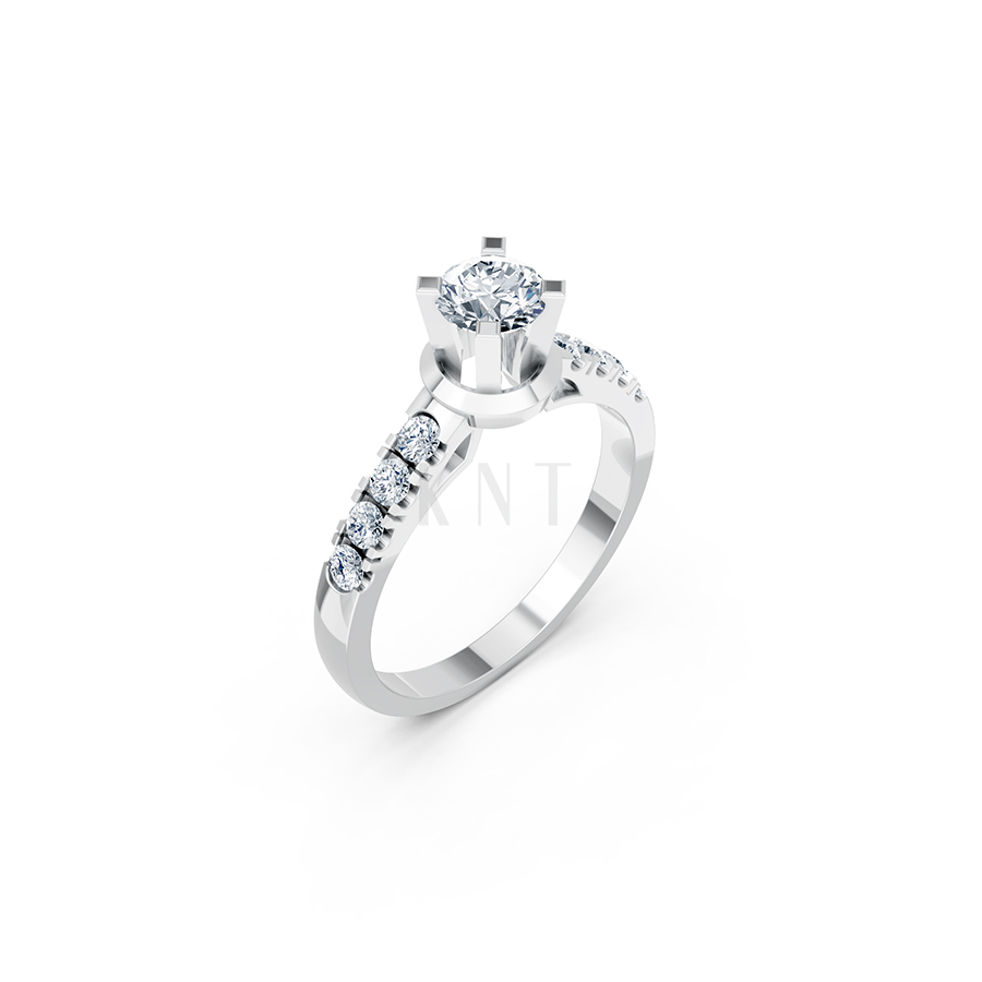 Nhẫn đính hôn R356 – ALEXANDRA màu vàng trắng White Gold kiểu dáng hiện đại, nổi bật