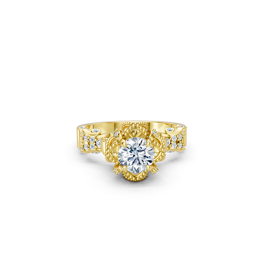 Nhẫn đính hôn đá cao cấp R362 – AINHOA màu Vàng Gold thiết kế tinh xảo, độc đáo