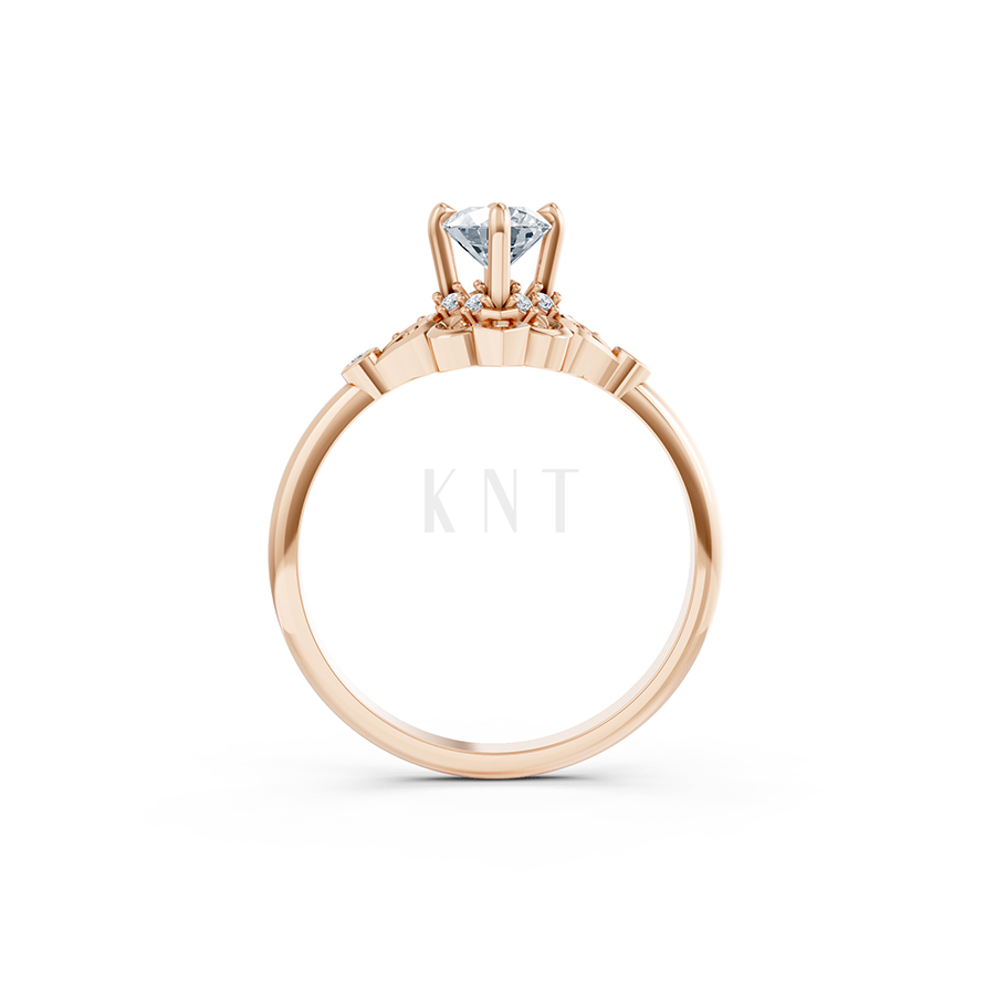 Nhẫn đính hôn Hy Lạp R365 – HERA màu vàng hồng Rose Gold vàng đẹp, họa tiết hình học, độc đáo