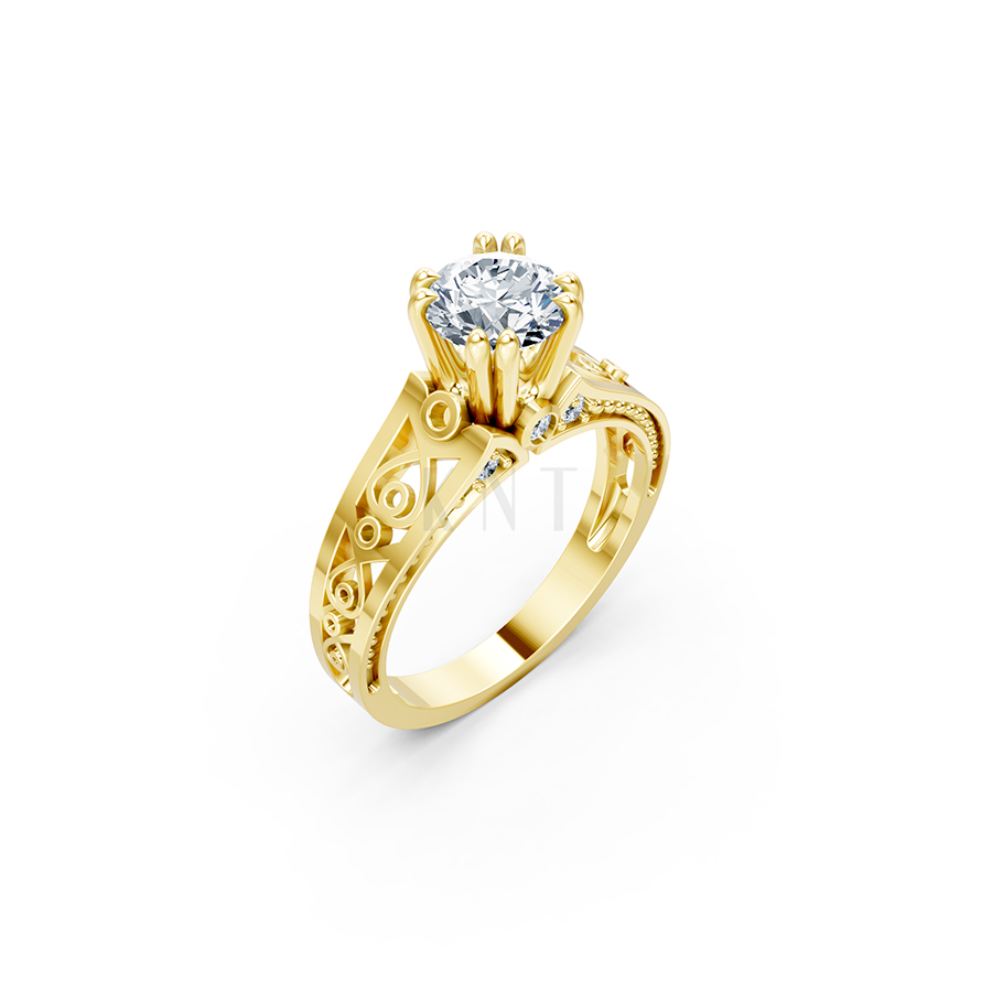 Nhẫn đính hôn Hy Lạp R366 – HESTIA màu Vàng Gold thiết kế tinh tế, sang trọng