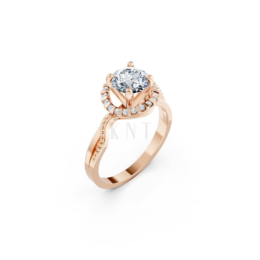 Nhẫn đính hôn Hy Lạp R367 – MOIRAI màu vàng hồng Rose Gold họa tiết ấn tượng, cá tính