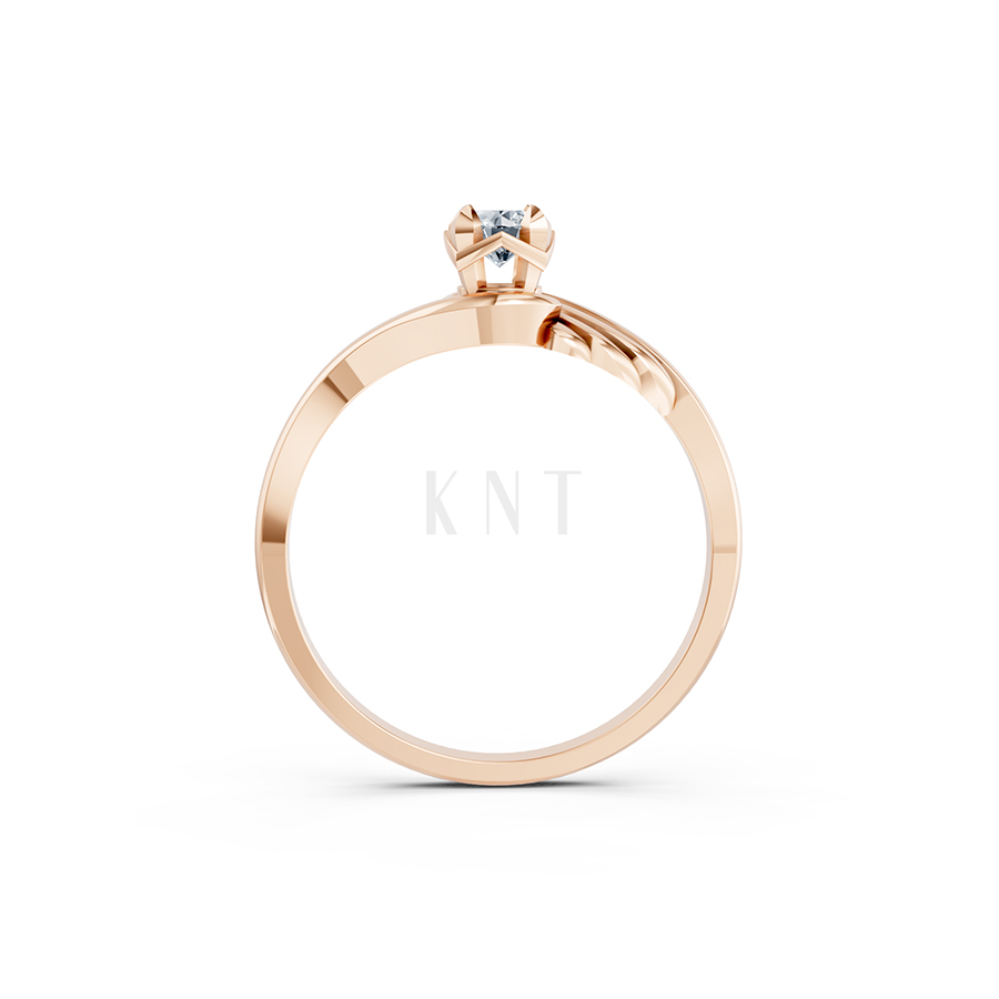 Nhẫn đính hôn Hy Lạp R368 – HERMES màu vàng hồng Rose Gold thiết kế đối xứng, phong cách, ấn tượng