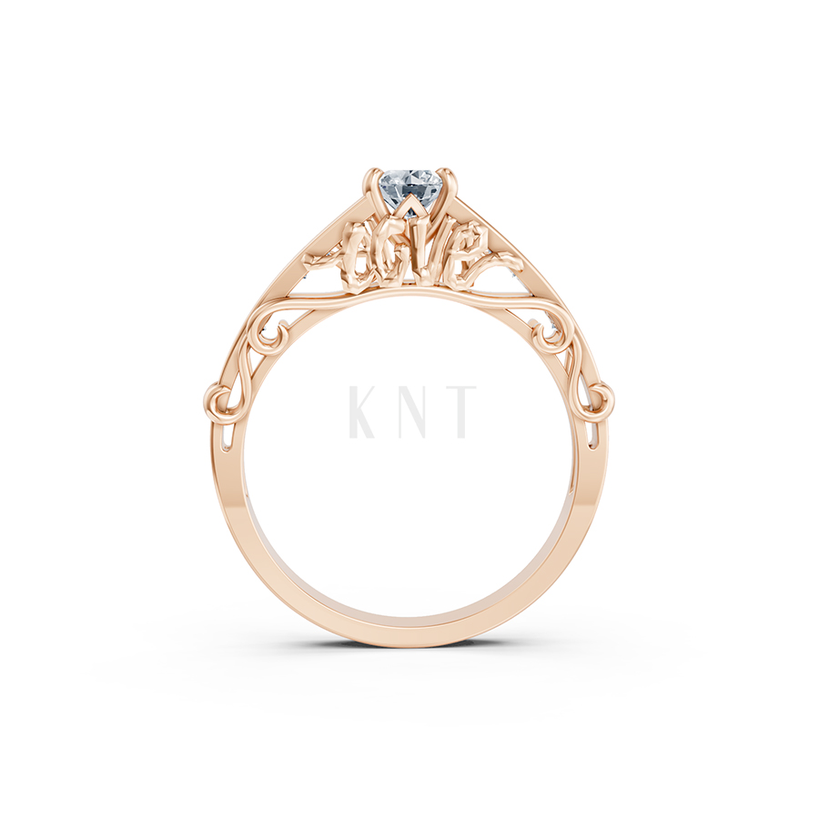 Nhẫn đính hôn Hy Lạp R369 – PISTIS màu vàng hồng Rose Gold thiết kế đối xứng, phong cách, ấn tượng