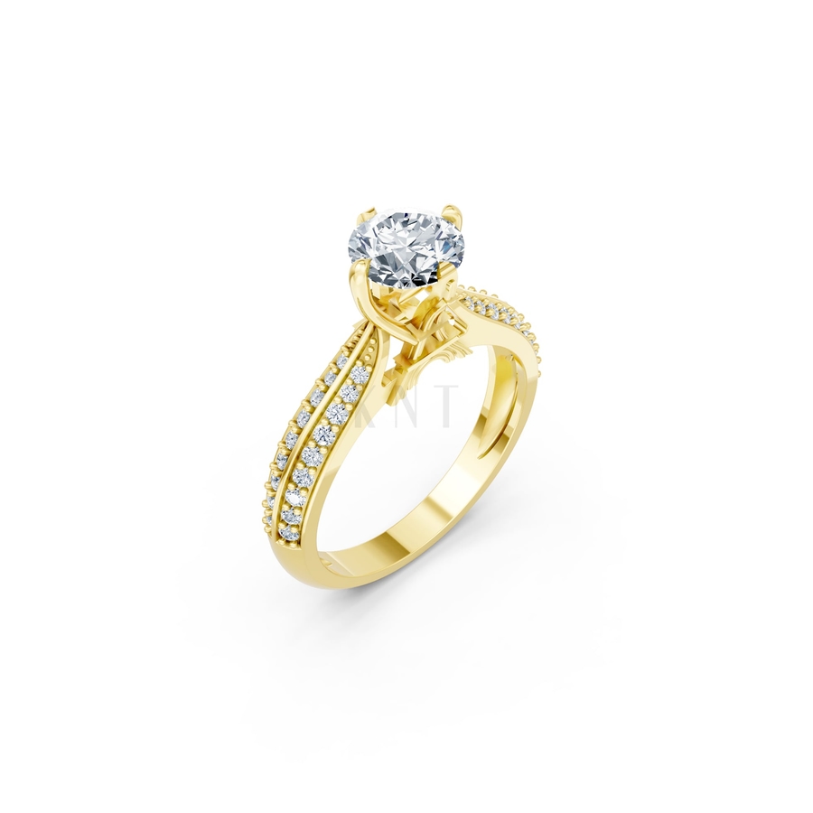 Nhẫn đính hôn Paris R393 màu Vàng Gold thiết kế tinh tế, sang trọng