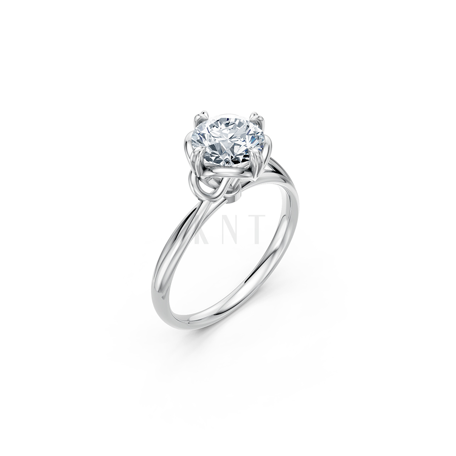 Nhẫn đính hôn đá cao cấp R396 màu vàng trắng White Gold kiểu dáng hiện đại, nổi bật