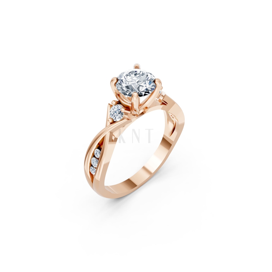 Nhẫn đính hôn đá cao cấp R397 – AILANI màu vàng hồng Rose Gold họa tiết ấn tượng, cá tính