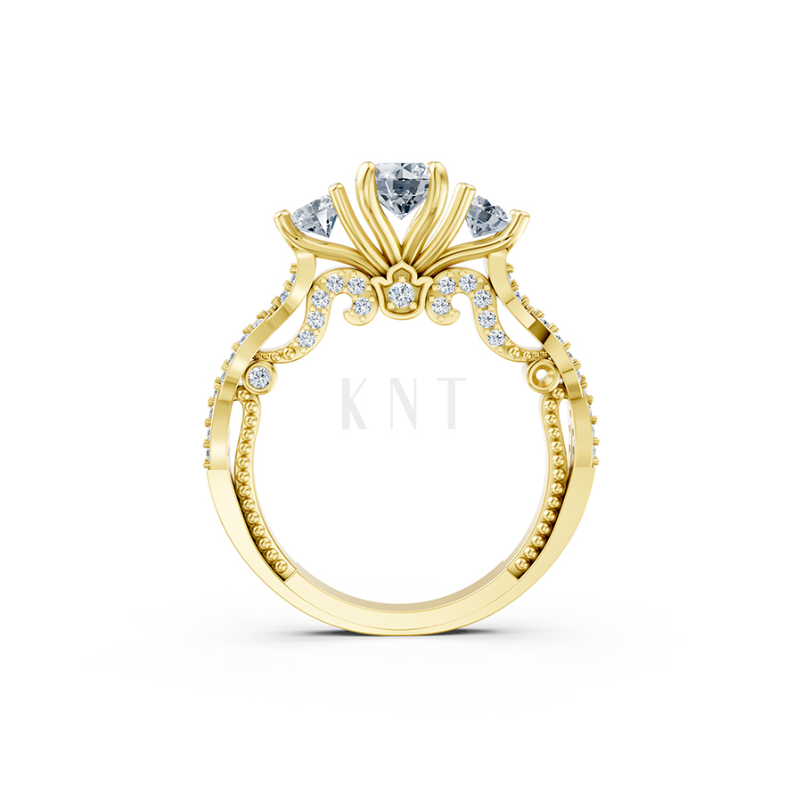 Nhẫn đính hôn đá cao cấp R407 – ADELE màu Vàng Gold vàng 10K/14K/18K/607 cao cấp, thanh lịch