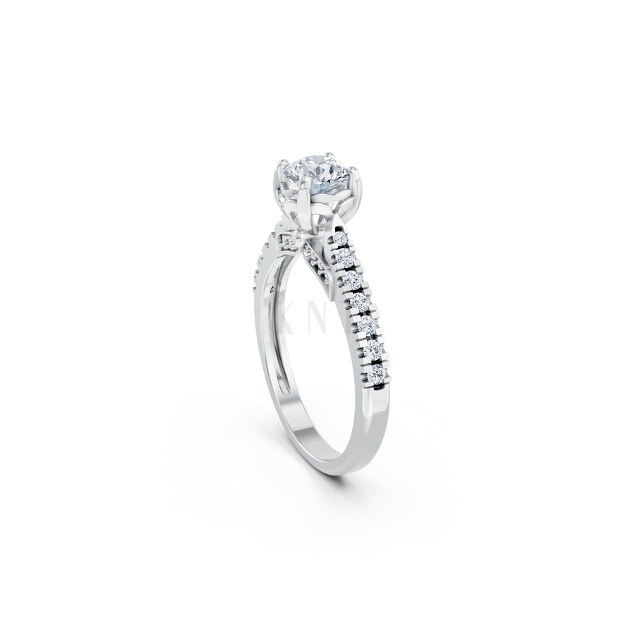 Nhẫn đính hôn Abigail R415 màu vàng trắng White Gold vàng sáng, đường nét sắc sảo, tinh tế