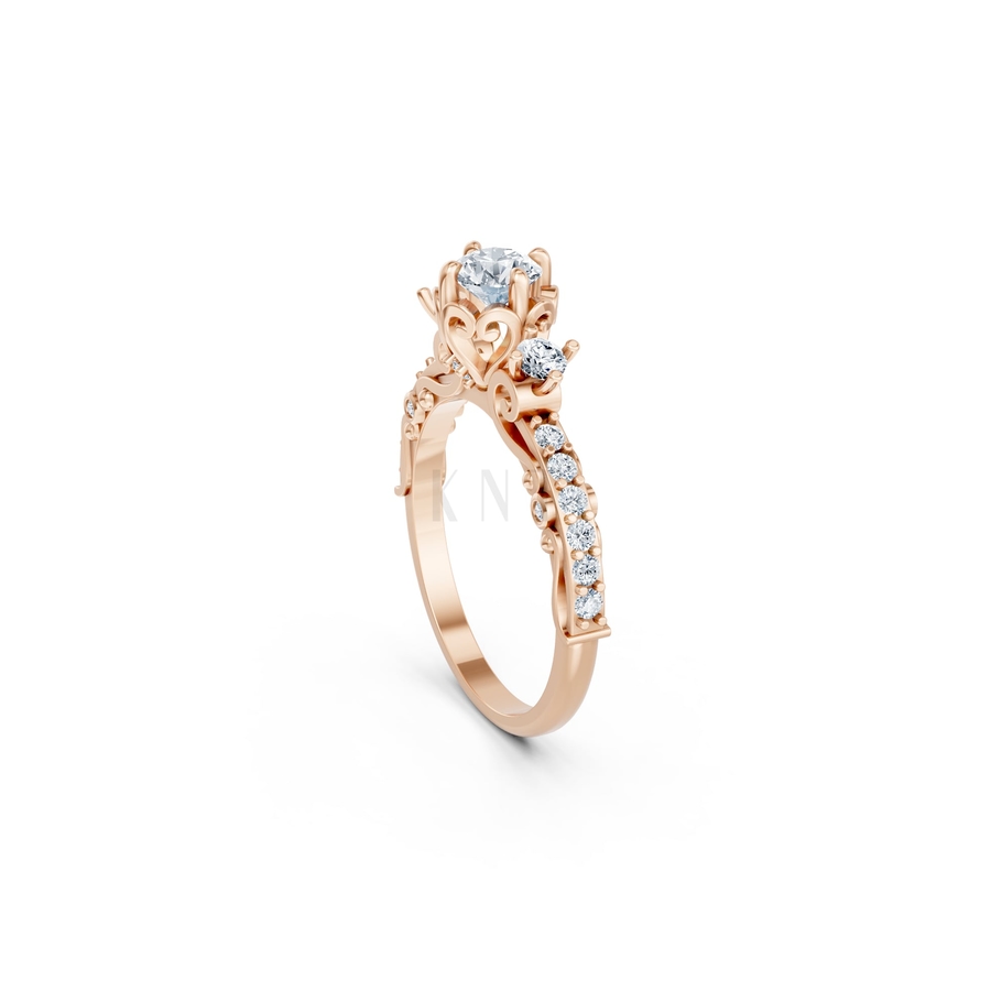 NHẪN ĐÍNH HÔN SEOUL R425 màu vàng hồng Rose Gold phong cách trẻ trung, nổi bật