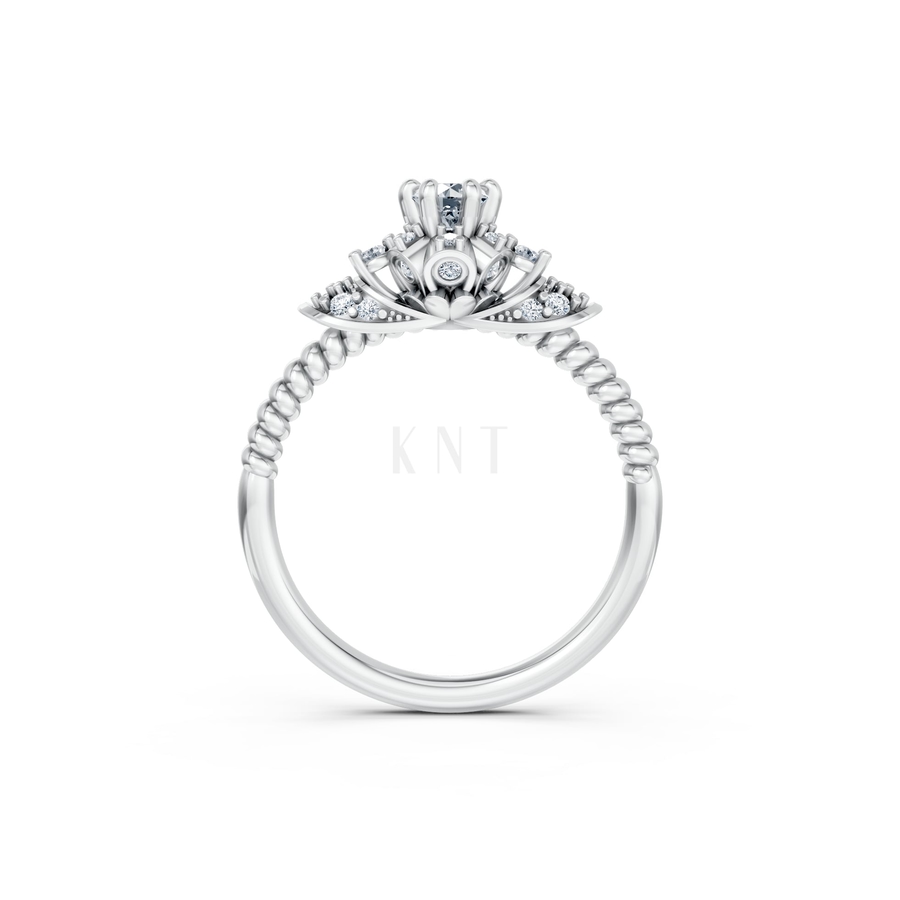 NHẪN ĐÍNH HÔN SEOUL R426 màu vàng trắng White Gold vàng sáng, đường nét sắc sảo, tinh tế