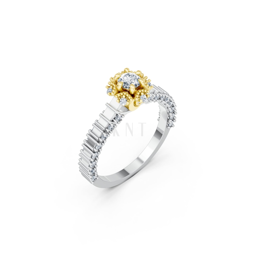 Nhẫn đính hôn SEOUL R428 phối màu Dual Color họa tiết ấn tượng, cá tính