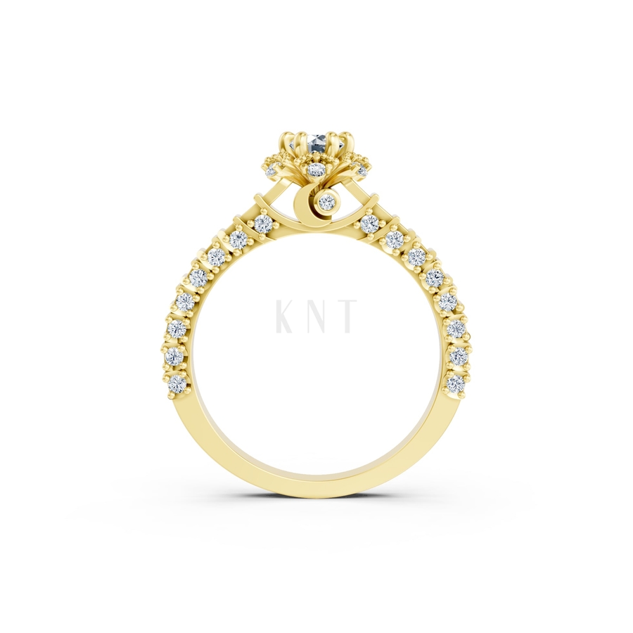 Nhẫn đính hôn SEOUL R428 màu Vàng Gold vàng 10K/14K/18K/607 cao cấp, thanh lịch