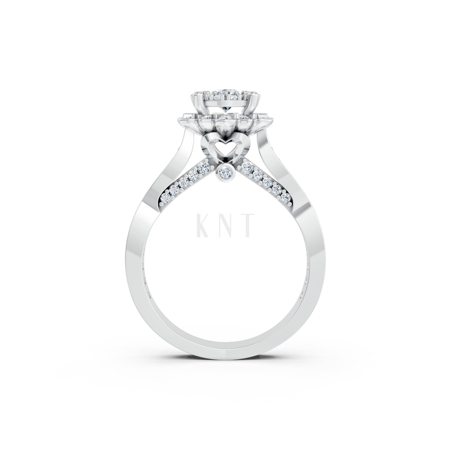 NHẪN ĐÍNH HÔN SEOUL R429 màu vàng trắng White Gold kiểu dáng cá tính, hiện đại