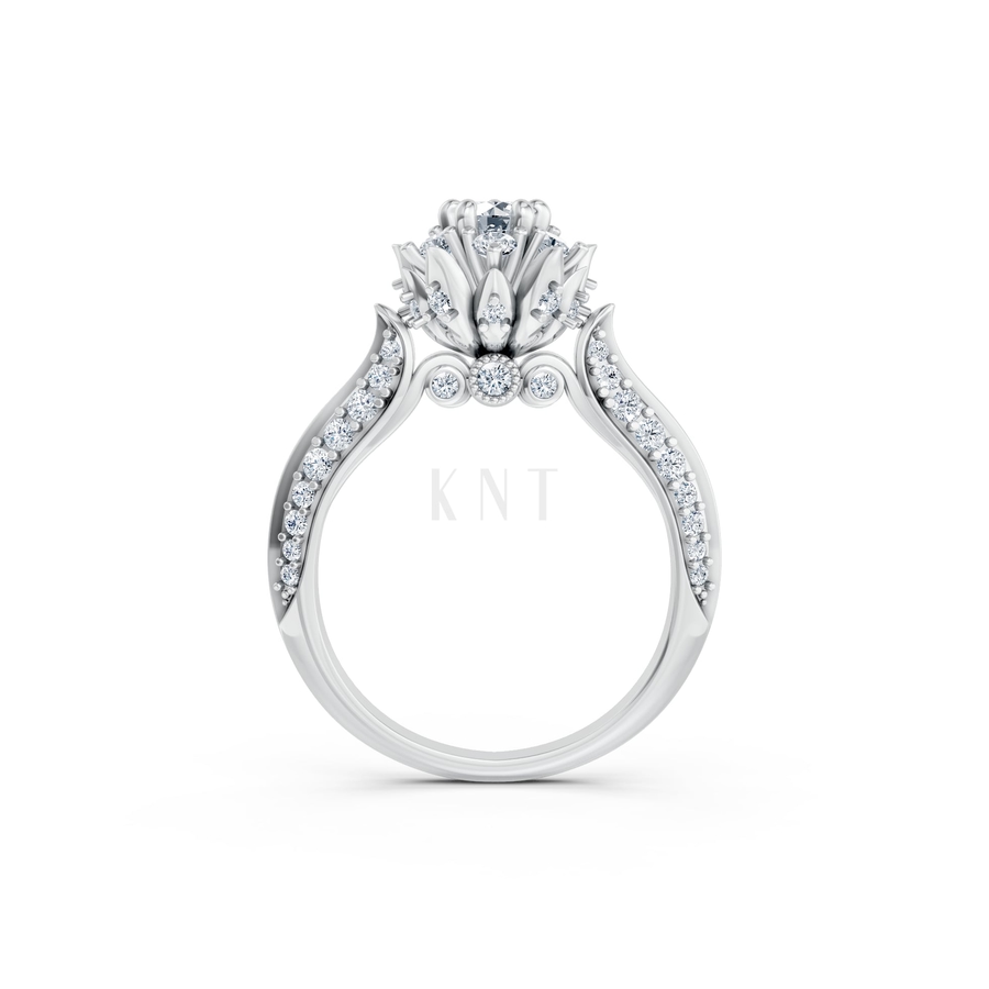 NHẪN ĐÍNH HÔN SEOUL R430 màu vàng trắng White Gold vàng sáng bóng, thiết kế trẻ trung