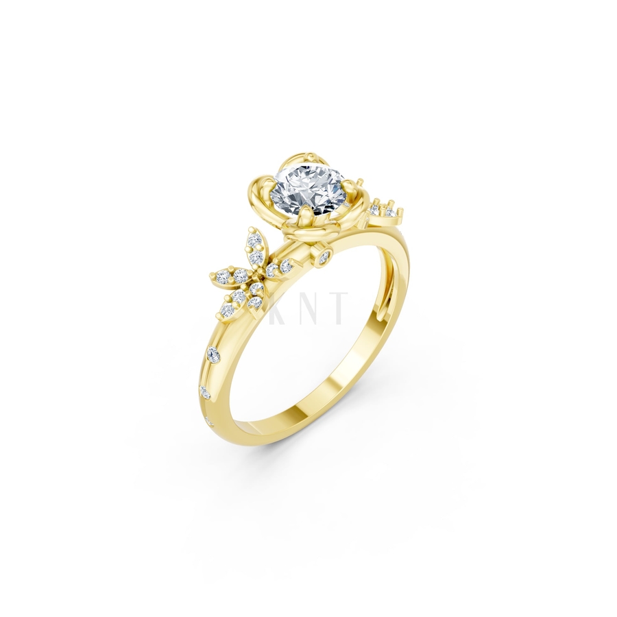 NHẪN ĐÍNH HÔN SEOUL R441 màu Vàng Gold thiết kế tinh tế, sang trọng