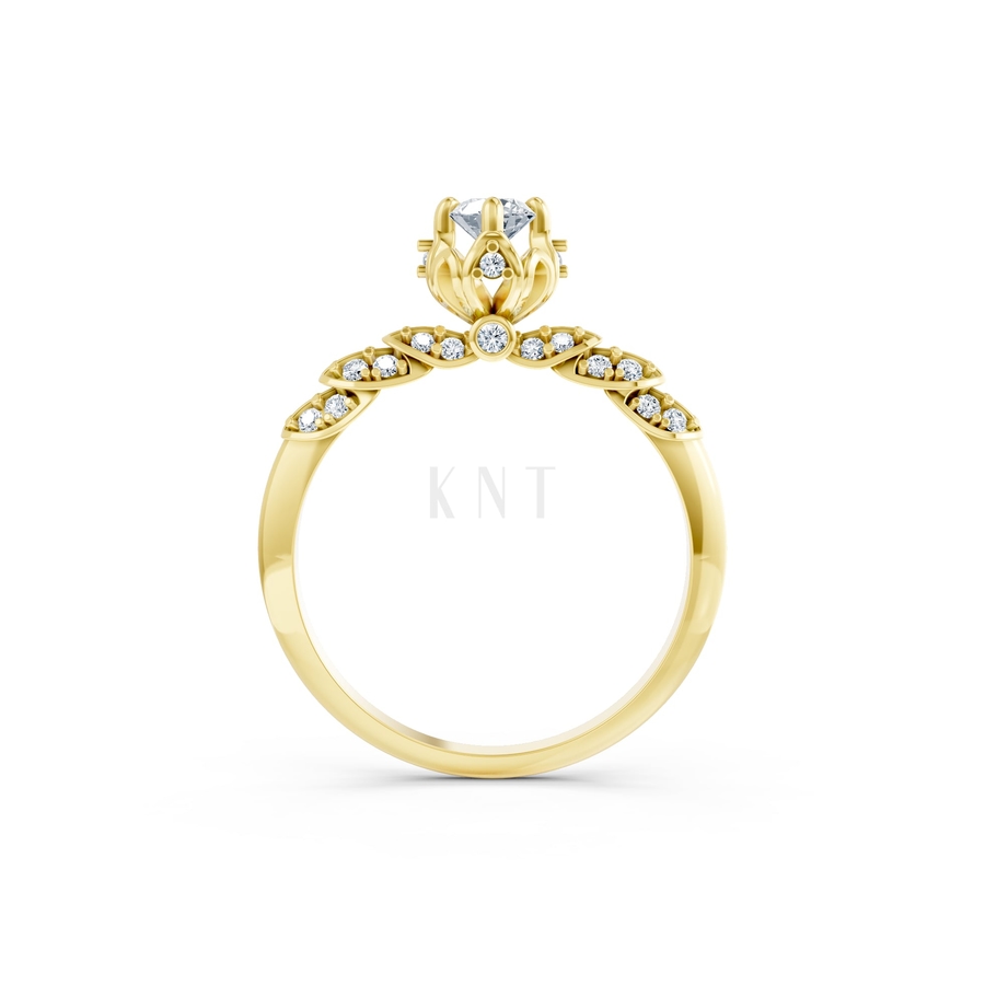 NHẪN ĐÍNH HÔN SEOUL R442 màu Vàng Gold vàng 10K/14K/18K/607 cao cấp, thanh lịch