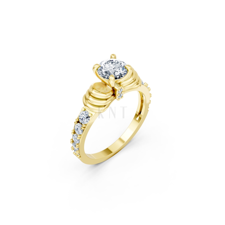 NHẪN ĐÍNH HÔN SEOUL R443 màu Vàng Gold thiết kế tinh tế, sang trọng