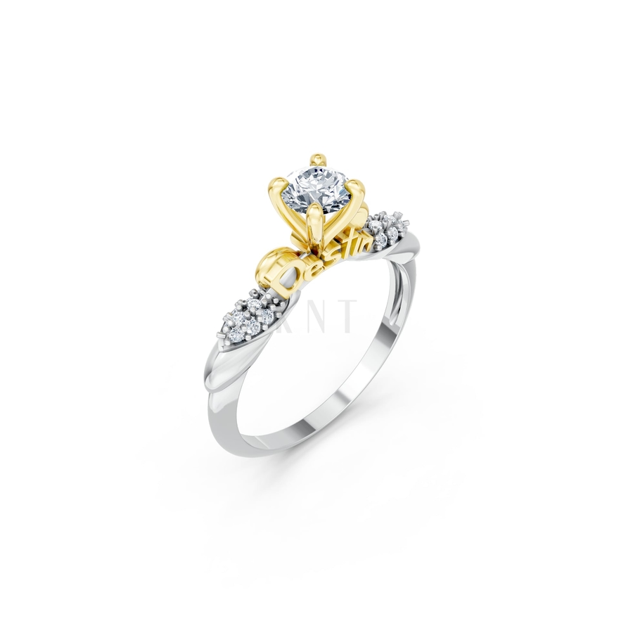 NHẪN ĐÍNH HÔN SEOUL R444 phối màu Dual Color họa tiết ấn tượng, cá tính