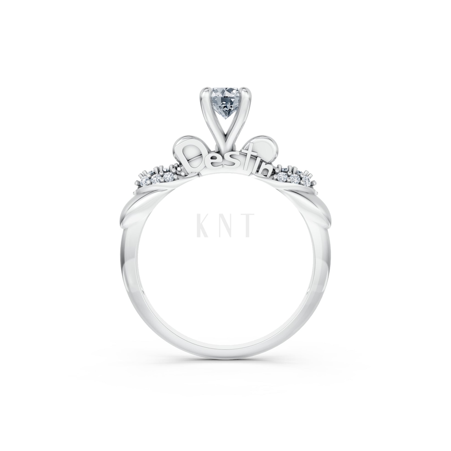 NHẪN ĐÍNH HÔN SEOUL R444 màu vàng trắng White Gold vàng sáng, đường nét sắc sảo, tinh tế