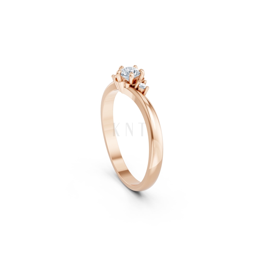 NHẪN ĐÍNH HÔN R447 màu vàng hồng Rose Gold phong cách trẻ trung, nổi bật