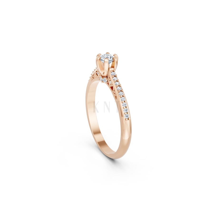 NHẪN ĐÍNH HÔN R454 màu vàng hồng Rose Gold phong cách trẻ trung, nổi bật