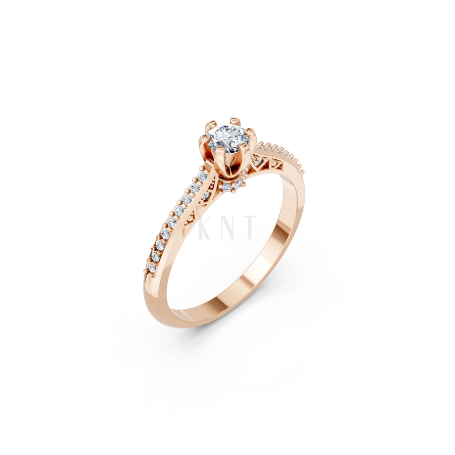 NHẪN ĐÍNH HÔN R454 màu vàng hồng Rose Gold họa tiết ấn tượng, cá tính