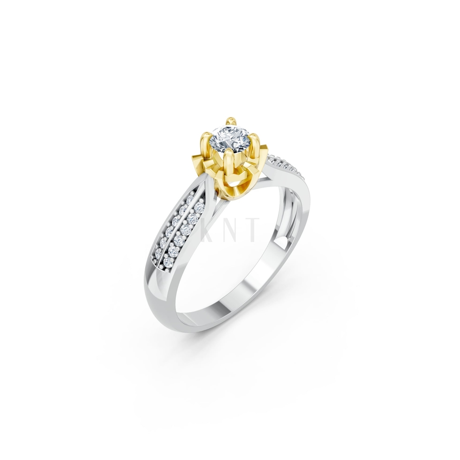 Nhẫn đính hôn R457 phối màu Dual Color họa tiết ấn tượng, cá tính