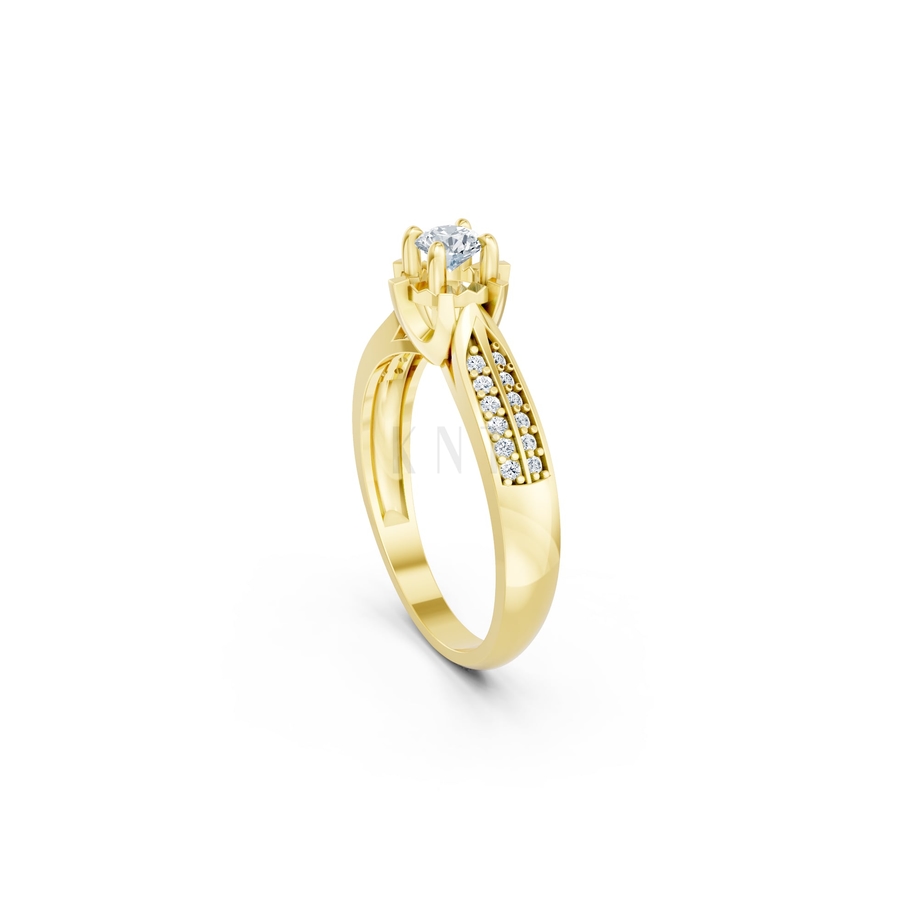 Nhẫn đính hôn R457 màu Vàng Gold thiết kế phá cách, sang trọng